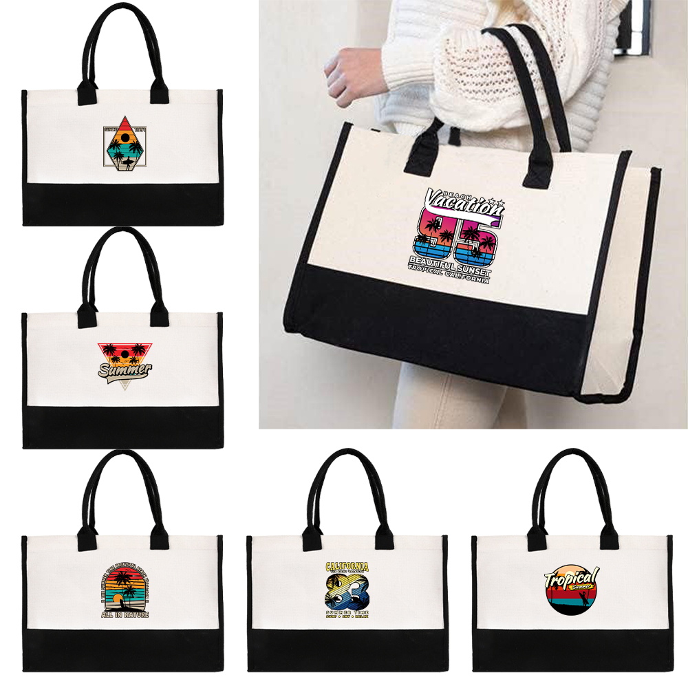 Women Bags Jute - Plaj Çantası Zarif Bayanlar Jüt Çanta