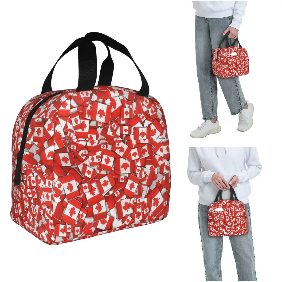 Women Bags In Canada - Kanada Bayrağı Desenli Yalıtımlı Öğle Yemeği