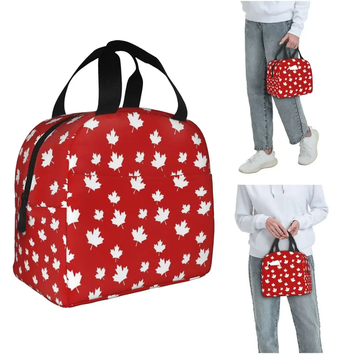 Women Bags In Canada - Kanada Akçaağaç Yaprağı Bayrağı Desenli Kırmızı