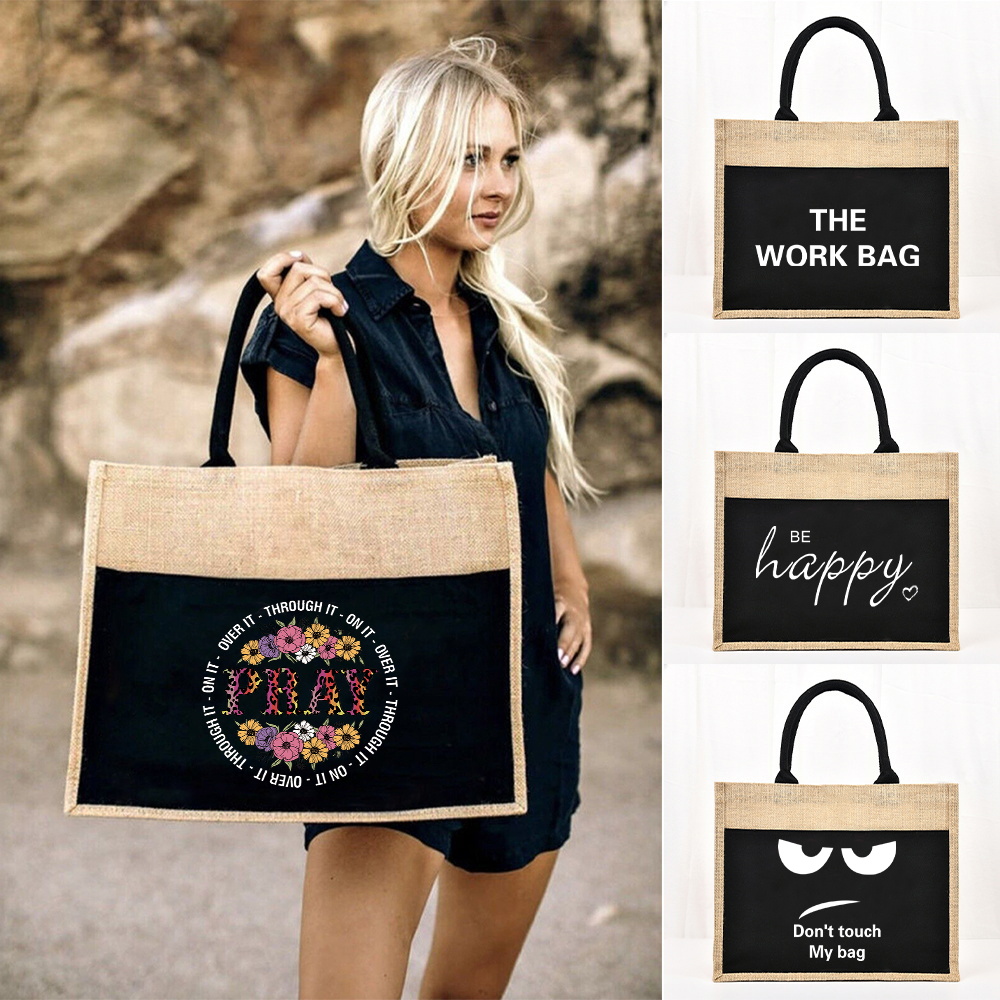 Women Bags Jute - Kadın Çantası Yeniden Kullanılabilir Jüt Alışveriş