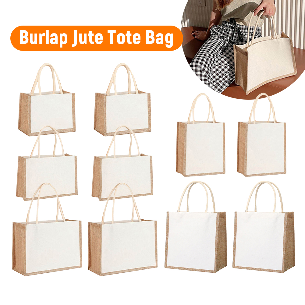 Women Bags Jute - Kadınlar İçin Büyük Kapasiteli Kanvas Üst
