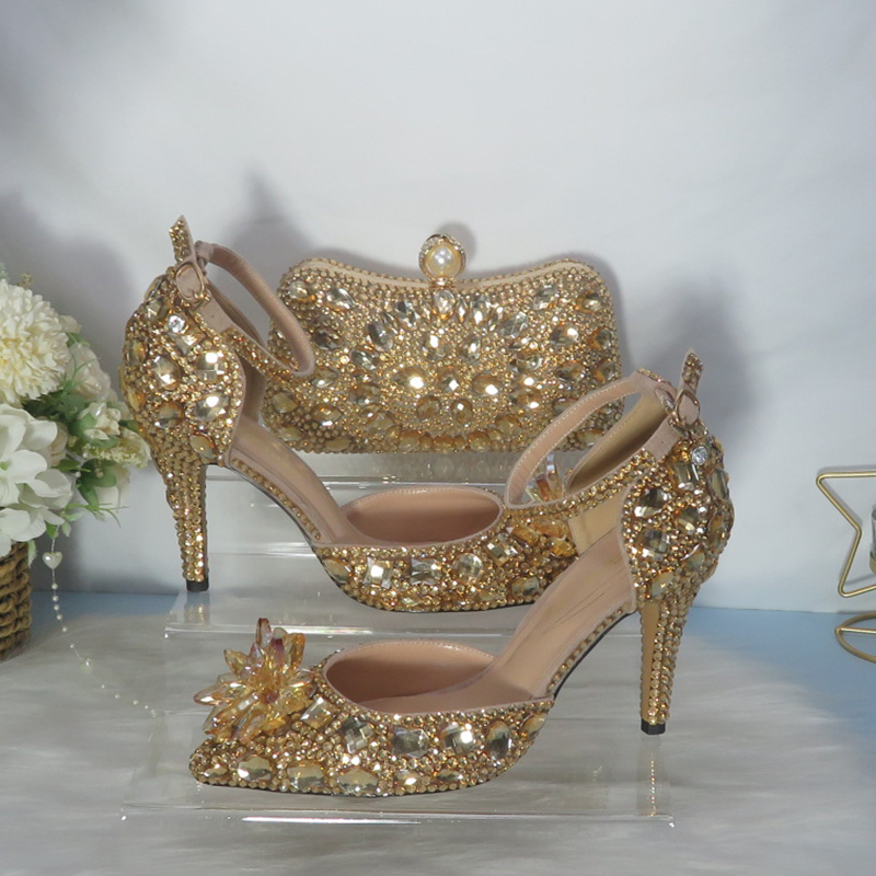 2021 yeni altın kristal gelin  - Women Bags And Shoes incelemesi ve fiyatı