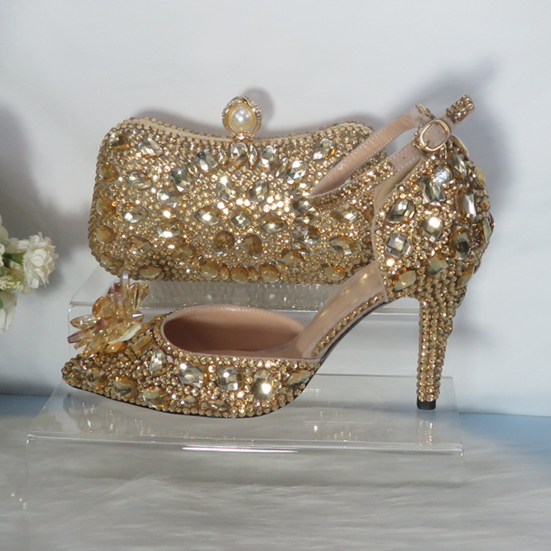 2021 yeni altın kristal gelin  - Women Bags And Shoes incelemesi ve fiyatı